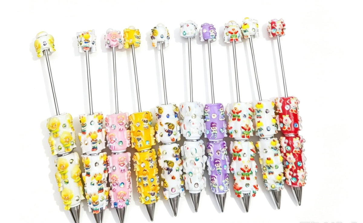 Mix Cartoon Character Bead Pen -（open in live）