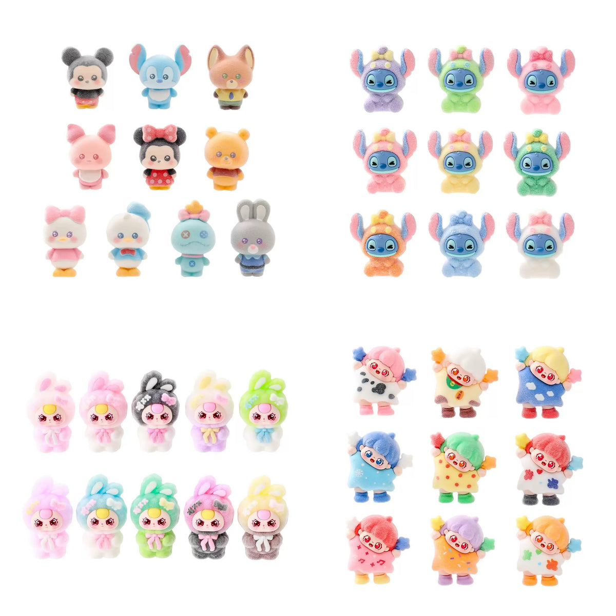 Mix Cartoon Flocked Figurine -（open in live）