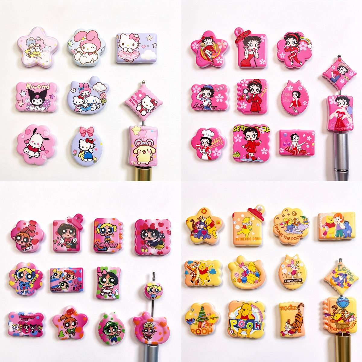 Cartoon DIY Pen Flat Beads-（open in live）